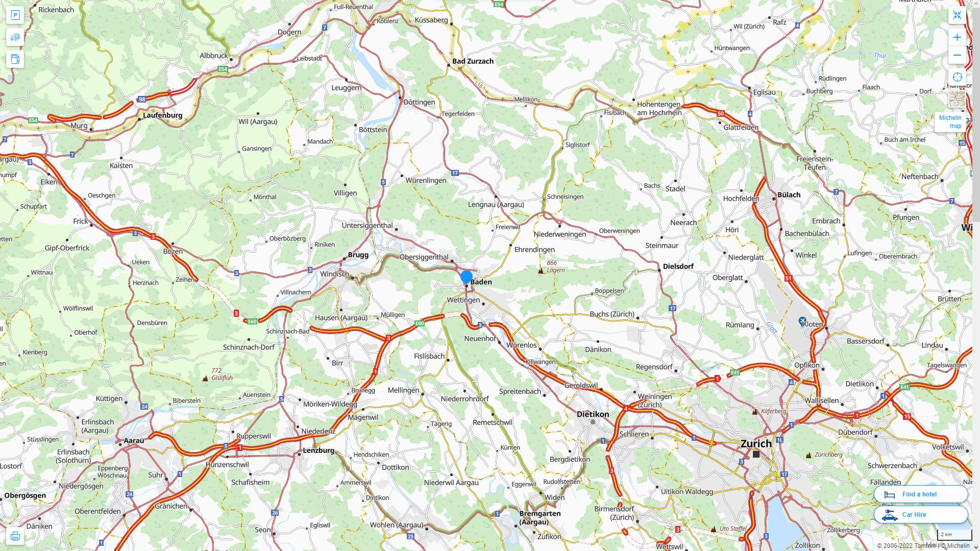 Baden Highway and Road Map